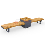 Лавка Rail Road 02 двойная с высоким вазоном