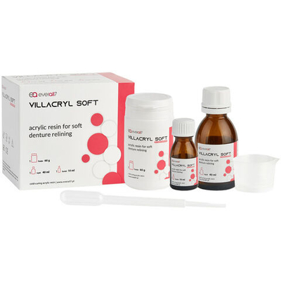 --- Villacryl Soft (60гр.+40мл.+10мл.) Виллакрил Софт, пластмасса для мягкой перебазировки
