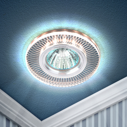 Светильник встраиваемый cо светодиодной подсветкой ЭРА DK LD44 TEA 3D под лампу MR16 GU5.3 оранжевый