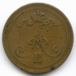 10 пенни 1866 год. Россия для Финляндии (Вензель Александра II). F-