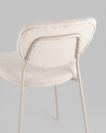 Стул обеденный Gigi шенилл бежевый кремовые ножки