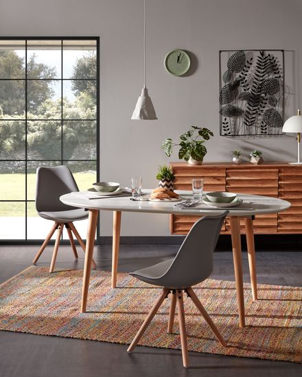 Стол раскладной Oakland белый овальный