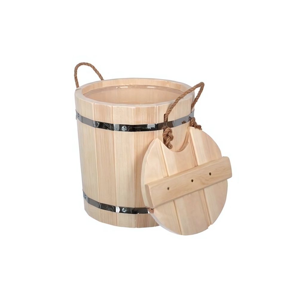 Запарник 9 л, «Банные штучки» с пластиковой вставкой, с крышкой, липа