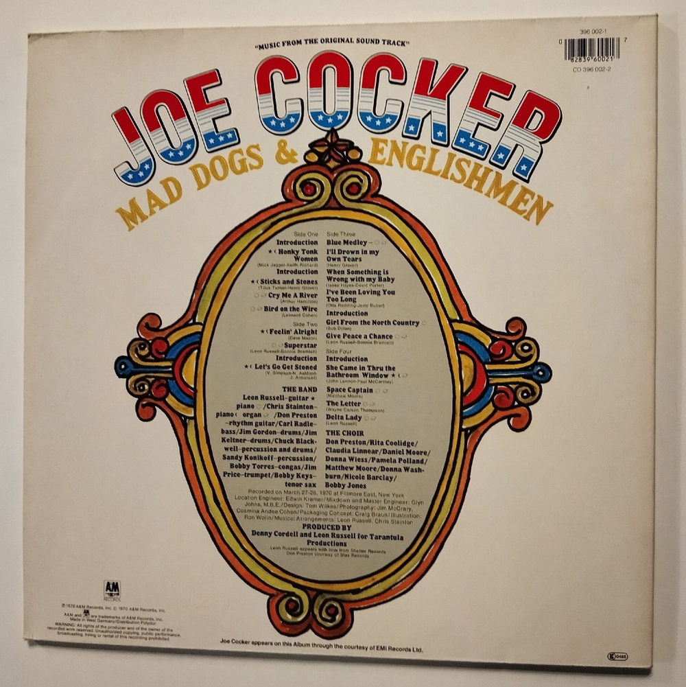 Винтажная виниловая пластинка LP Joe Cocker Mad Dogs and Englishmen 2LP (Germany 1988)