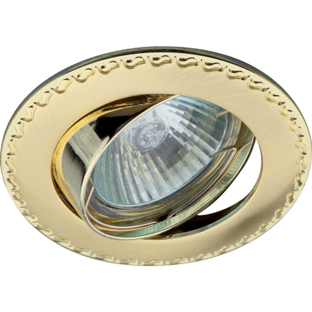 KL23 А SG/G Светильник ЭРА литой пов. контур с рисунком MR16,12V/220V, 50W сатин золото/золото | Литые встраиваемые светильники