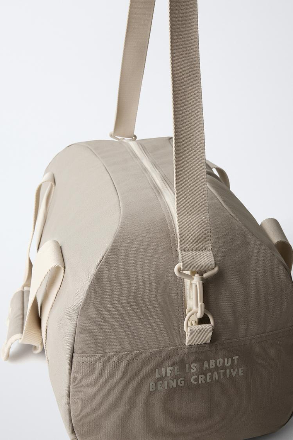 ZARA БАЗОВАЯ СУМКА-БОУЛИНГ, СЕРЫЙ