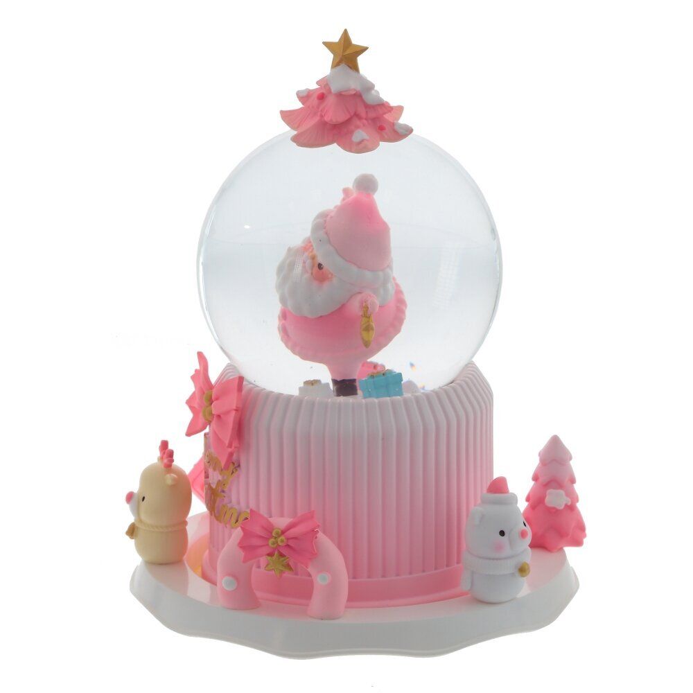 GAEM Фигурка декор "Дед Мороз" в стекл шаре (муз, подсвет, вьюга, движ, 3xAAA н/п), D10, L15 W15 H21 см