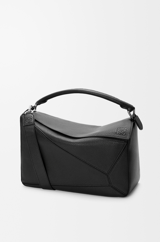 Loewe Большая сумка Puzzle мягкой зернистой телячьей кожи, черный