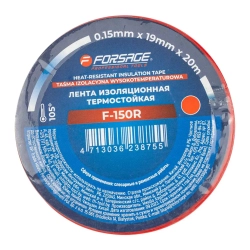 Лента изоляционная термостойкая 105°C 19мм x 20м (красная) Forsage F-150R