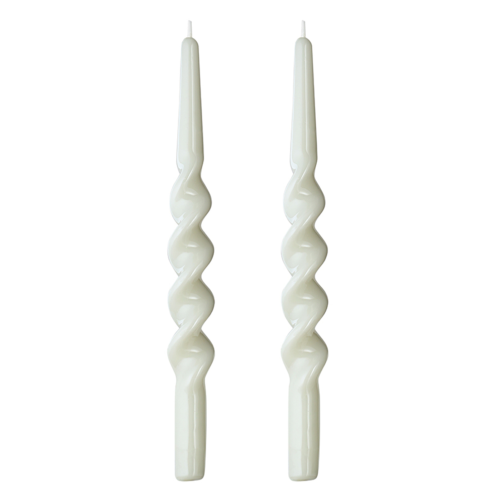 Набор из двух свечей светло-серого цвета из коллекции essential, 35 см