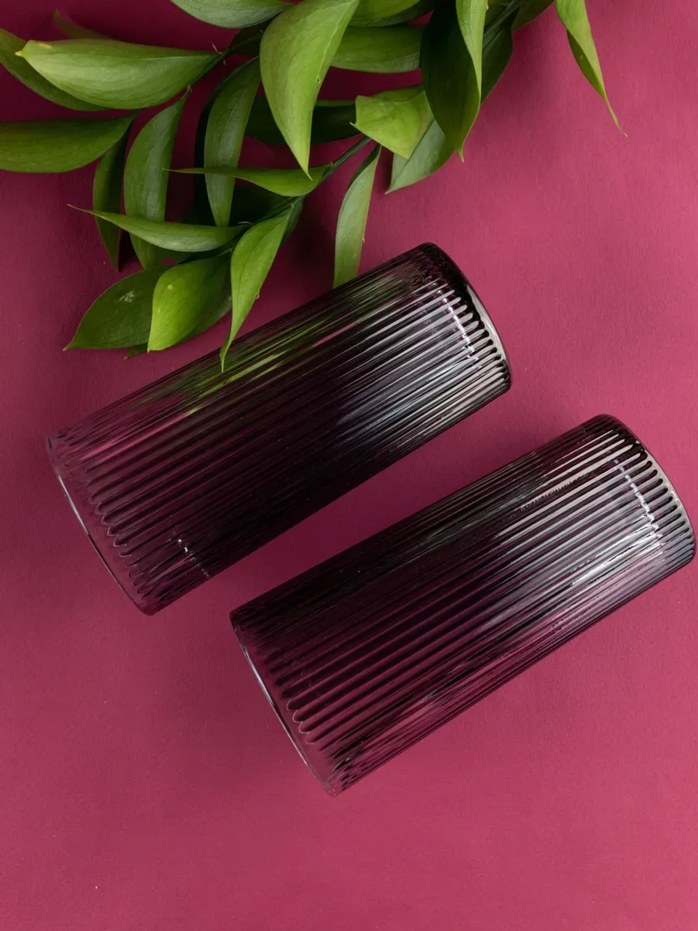 Набор ребристых бокалов для виски, 330 мл. 6 шт. Черные