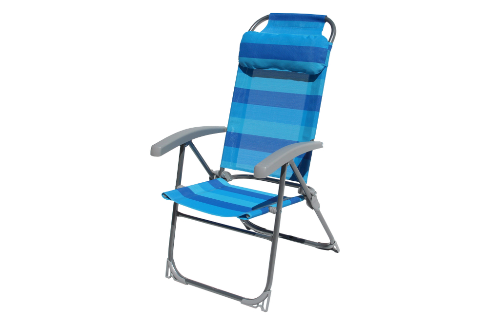 Кресло -шезлонг Ника К2/С арт.К2/С (1шт. в упаковке (каркас серый, ткань синяя))