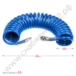 ЗУБР 5 м, 8 х 12 мм, 15 бар, воздушный спиральный шланг с фитингами рапид, Профессионал (6472-05)