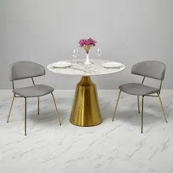 Стул Elle мокко с золотыми ножками