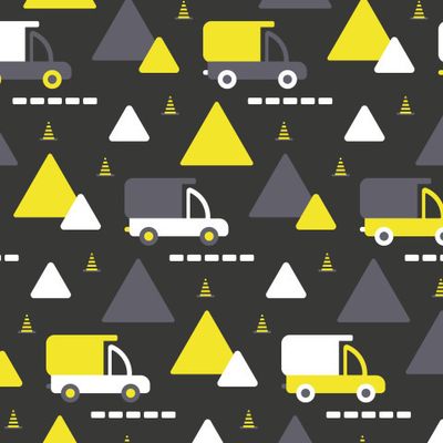 Buy baby fabric trucks cars black yellow