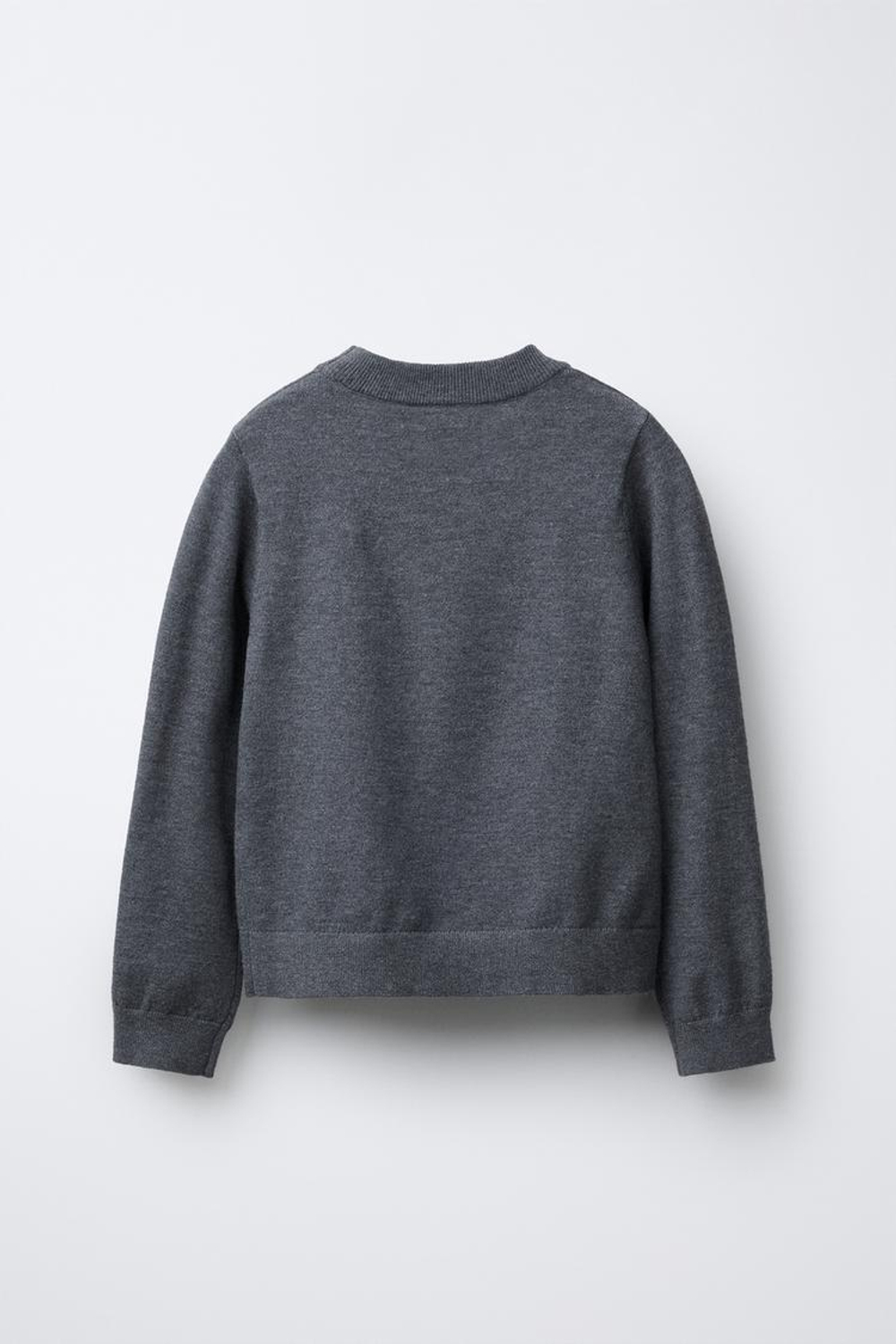 ZARA ТОНКИЙ ТРИКОТАЖНЫЙ СВИТЕР, АНТРАЦИТОВО-СЕРЫЙ