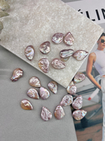 Натуральный жемчуг неправильной формы 20*15 мм, розовый, штука