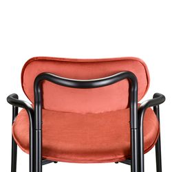 Стул полубарный Ror, Round, велюр, черный/темно-красный