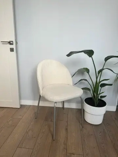 Мягкие стулья Букле со спинкой Серебряные ножки Комплект2