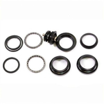 Рулевая колонка NECO, 1-1/8", б/резьбовая, п/интегрированная, EC 34/28,6  EC 34/30, подшип. 5/32"x22- 2шт, с якорем, высота 25 мм, черн.(100)