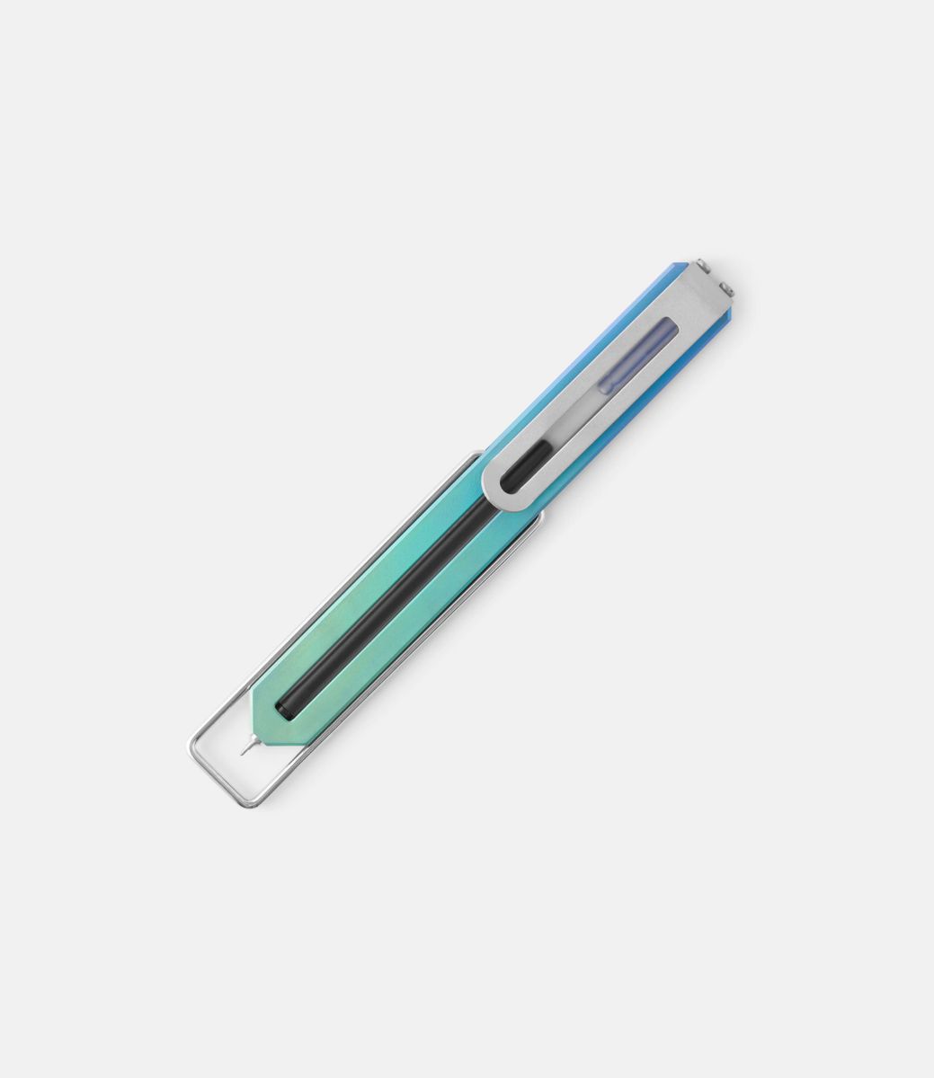 CW&T Pen Type-C Green Cyan Fade — ручка-закладка из титана