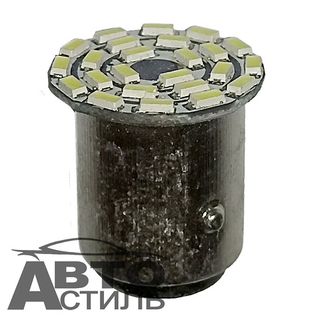 Светодиод 12V T25\5  24SMD 5711 WHITE FLASH(Стробоскоп) 2-х конт (плоский) бегущий S0054-1157