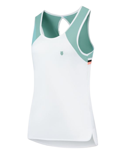 Женский топ теннисный K-Swiss Tac Hypercourt Advantage Tank 3 - white/nile blue