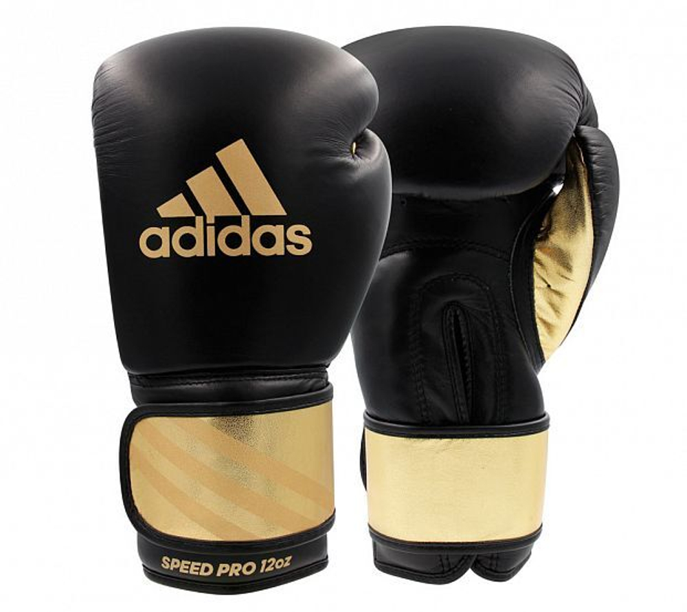 Перчатки боксерские Speed Pro черно-золотые adiSBG350PRO