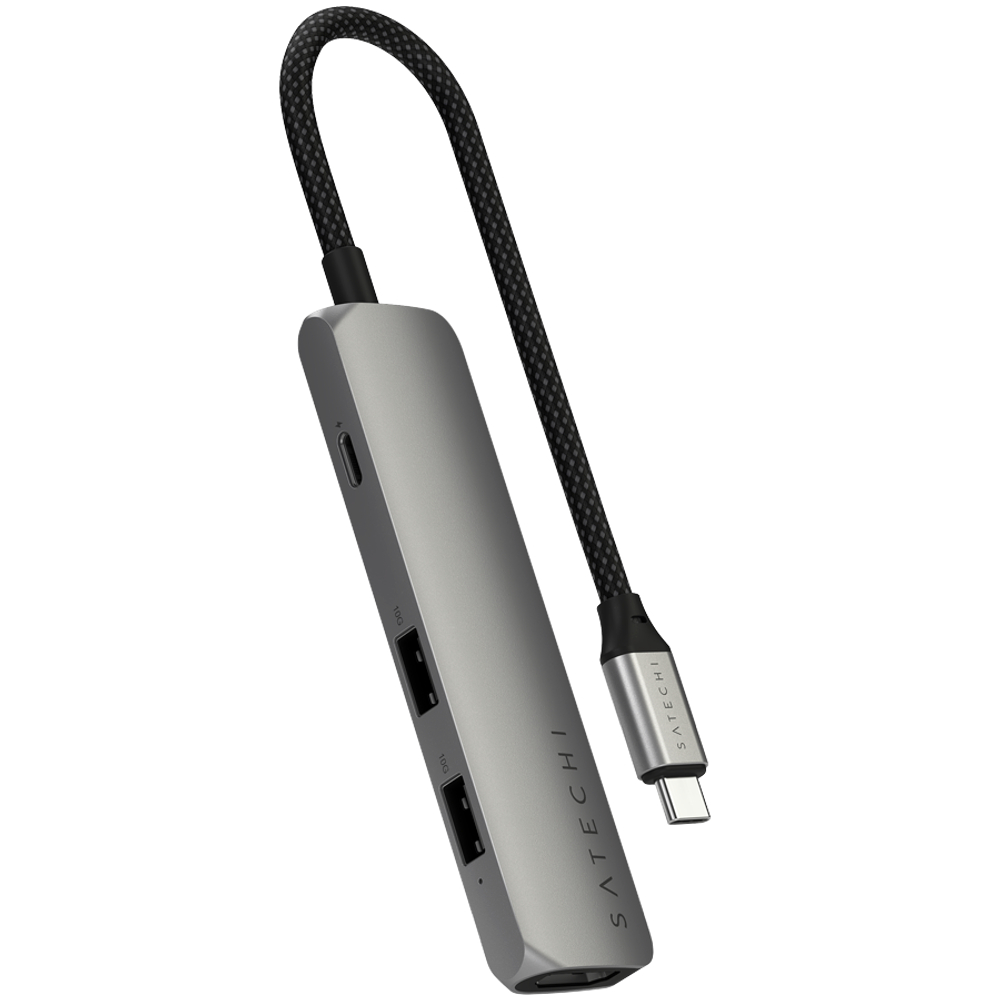 SATECHI 4-in-1 USB-C Slim Multiport Adapter 4K (Space Grey)