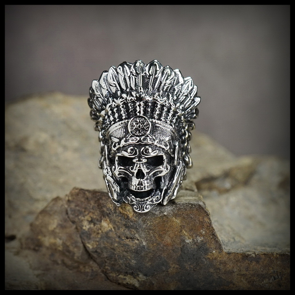 Бусина "Вождь индейцев" для темляков или браслетов, никелирование