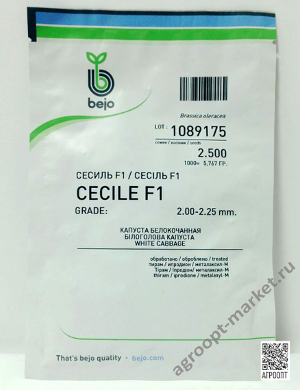 Сесиль F1 семена капусты белокочанной (Bejo / Бейо) упаковка 2500 штук – фото 2