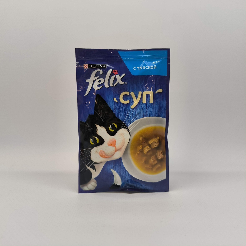 Влажный корм для кошек Суп с треской, 48г Felix
