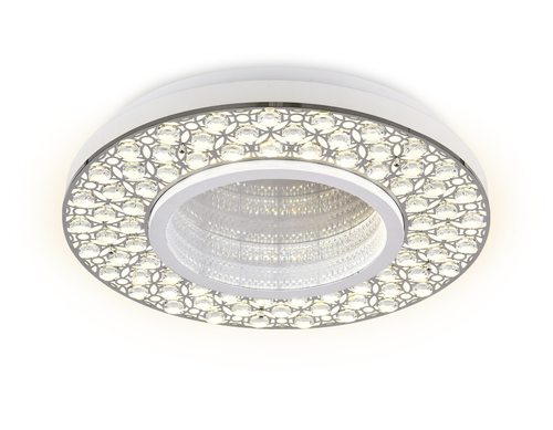 Потолочный светодиодный светильник с пультом FA9448 WH/CH белый/хром 102W D500*85 (ПДУ РАДИО 2.4)