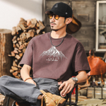 Футболка для мужчин с короткими рукавами вышивка Ri zhao Jing han. Плотность хлопка 230g