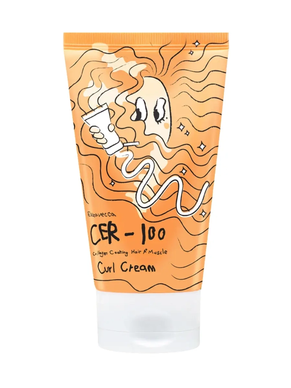 ELIZAVECCA - КРЕМ ДЛЯ ВЬЮЩИХСЯ ВОЛОС CER-100 COLLAGEN COATING HAIR A+ MUSCLE CURL CREAM, 120 МЛ.
