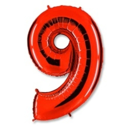 Шар (40"/102 см) Цифра, 9 Red