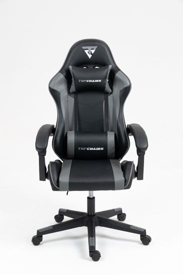 Кресло спортивное TopChairs Commander черно-серый