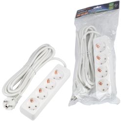 S-GCU4-5 WHITE Удлинитель серии Ultra. шнур 5м.. 4 гнезда. 16A. с-з. Белый. TM Uniel