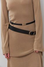 БАЗОВЫЙ РЕМЕНЬ С МЯТОЙ ПРЯЖКОЙ BLACK