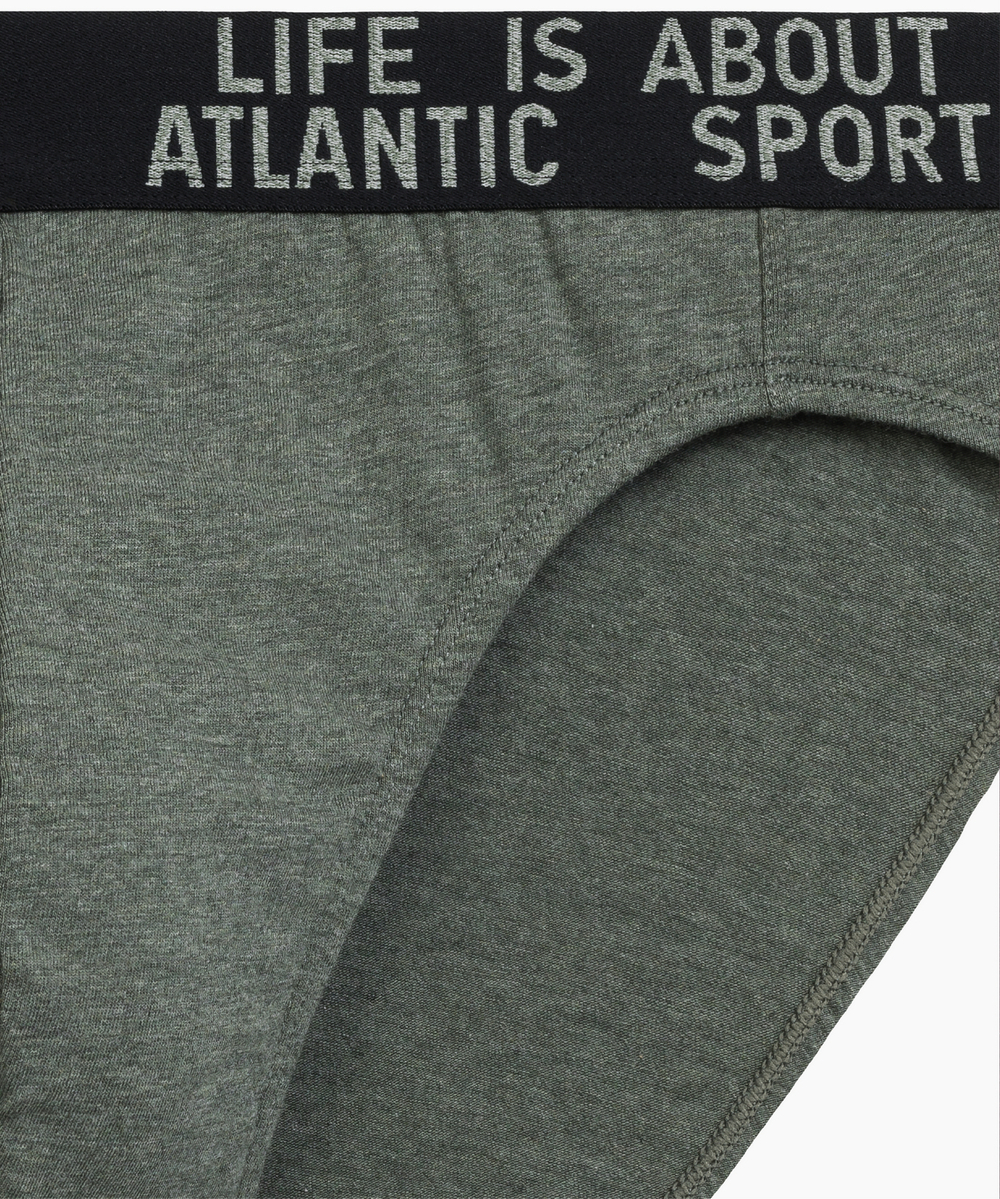 Мужские трусы слипы спорт Atlantic, набор 3 шт., хлопок, зеленый меланж + винный меланж + голубой меланж, 3MP-209