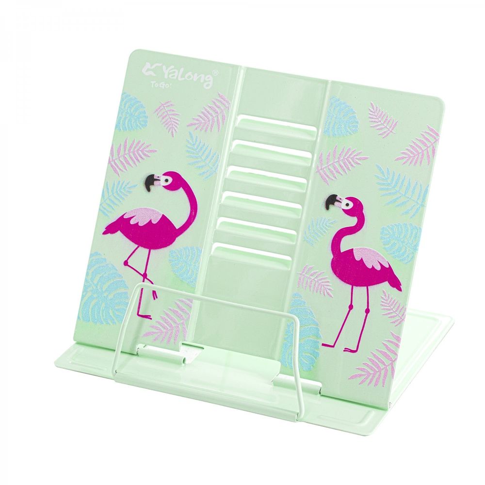 Подставка для книг Yalong, 190х210 мм, "Фламинго", регулируемый угол наклона, металл