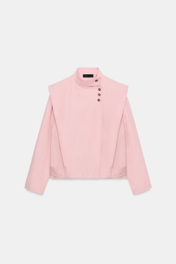 ZARA ДВУБОРТНАЯ КУРТКА С ПУГОВИЦАМИ — ZW COLLECTION, РОЗОВЫЙ
