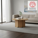 Журнальный столик, 78х78х40, Монти, круглый, деревянный, прикроватный, MAKOSA