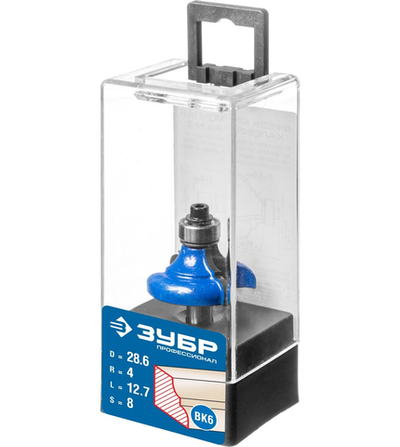 ЗУБР 28.6 x 12.7 мм, радиус 4 мм, фреза кромочная калевочная №3, Профессионал (28703-28.6)