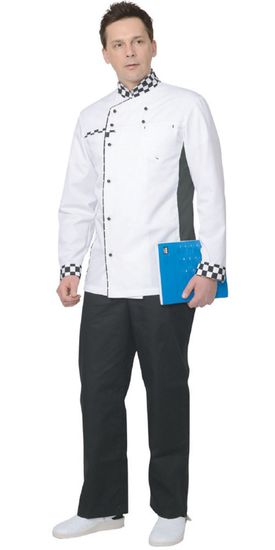 Китель мужской "Сириус-Шеф" (белый/черный)