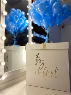Коробка с шарами на гендер-пати №2013