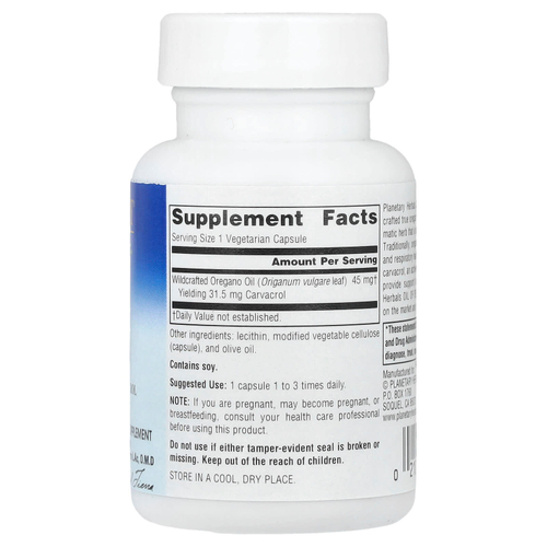 Planetary Herbals, Масло орегано, 45 мг, 30 вегетарианских капсул