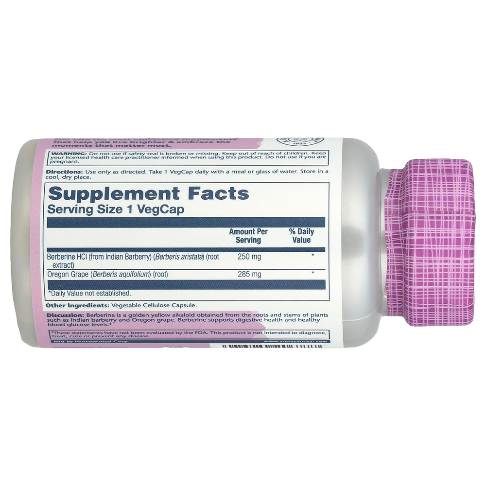 Solaray, Экстракт с берберином, продвинутая формула, 60 вегетарианских капсул
