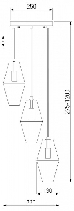 Подвесной светильник Eurosvet Prism 50236/3 янтарный