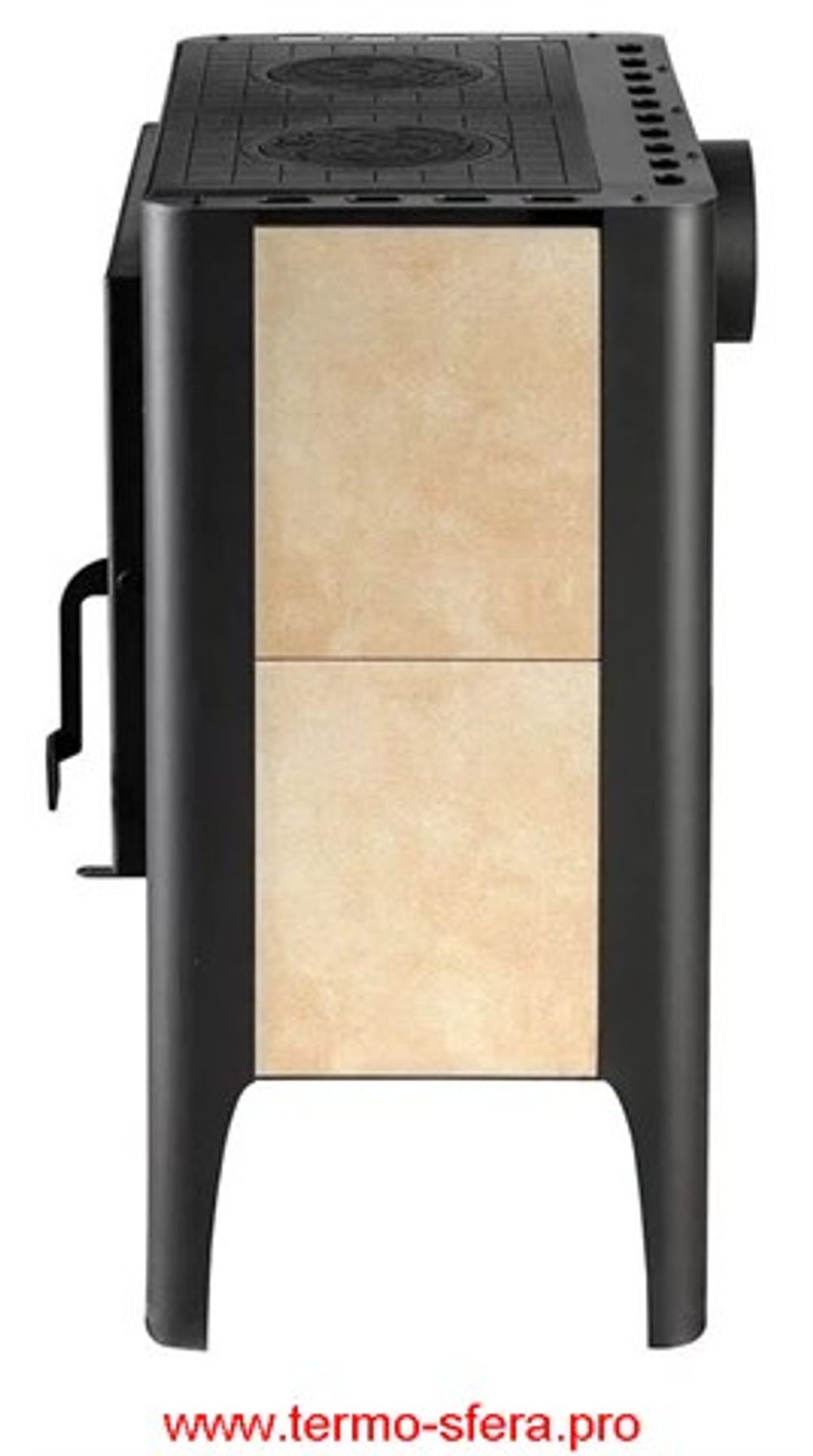 Печь-камин БАВАРИЯ ЭКО с плитой две конфорки